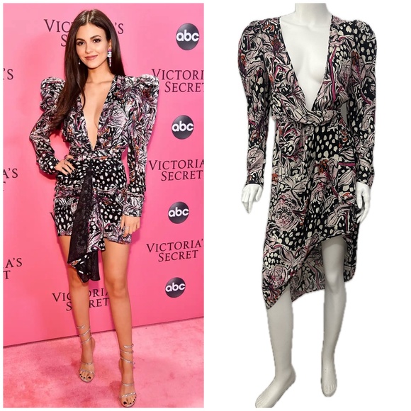 RED CARPET FAVE & VOGUE! $1790 DUNDAS Runway Puff-Sleeve Lily Dress 38 4 NWT - Picture 1 of 11